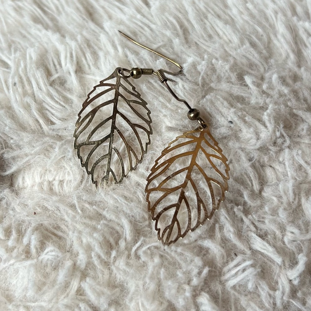 Gold Leaf Dangle Earrings